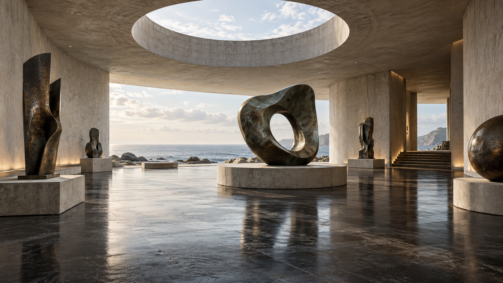 Tidal Sculpture Museum — 전시 공간 콘셉트, 전체 공간