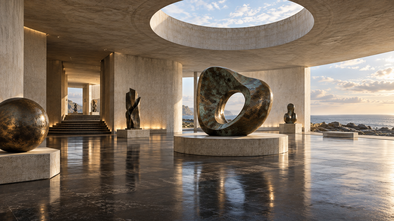 Tidal Sculpture Museum — 전시 공간 콘셉트, 다른 시점
