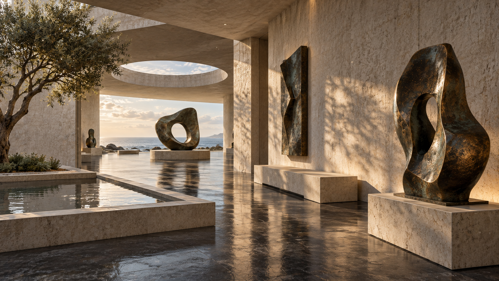 Tidal Sculpture Museum — 전시 공간 콘셉트, 공간의 분위기