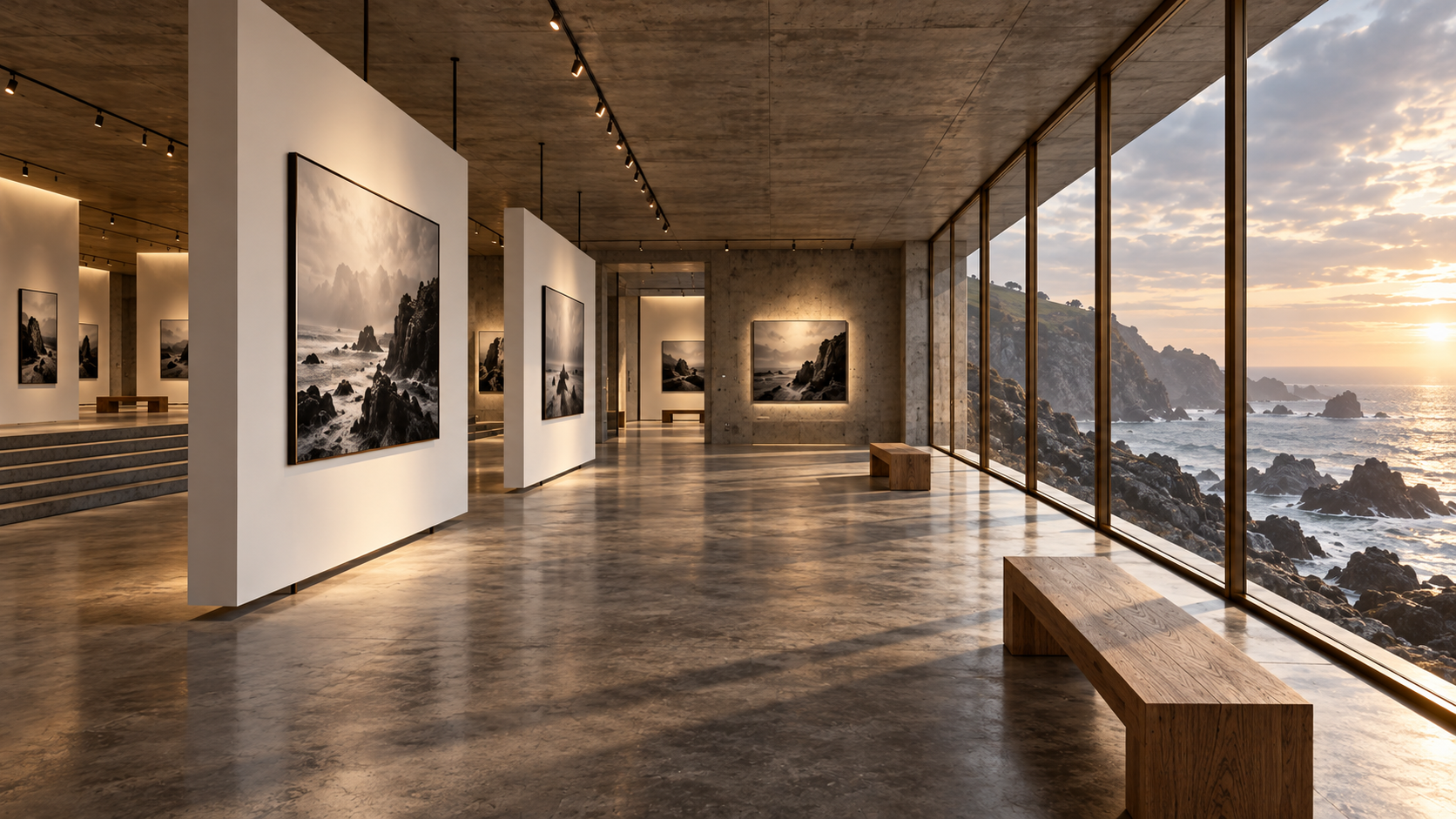 Cliffside Photo Gallery — 전시 공간 콘셉트, 다른 시점