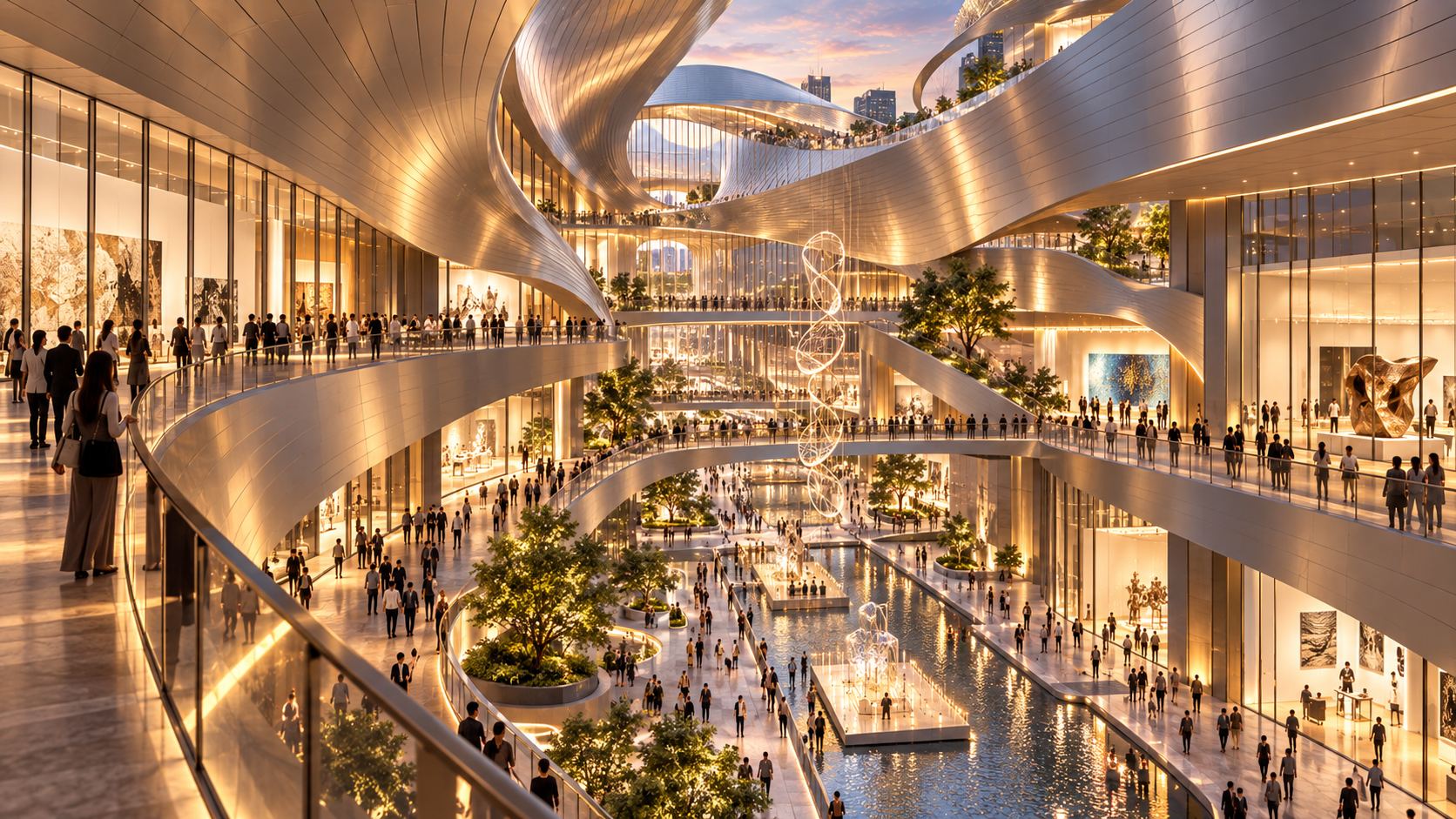 Shoreline Installation Hall — 전시 공간 콘셉트, 소재와 디테일