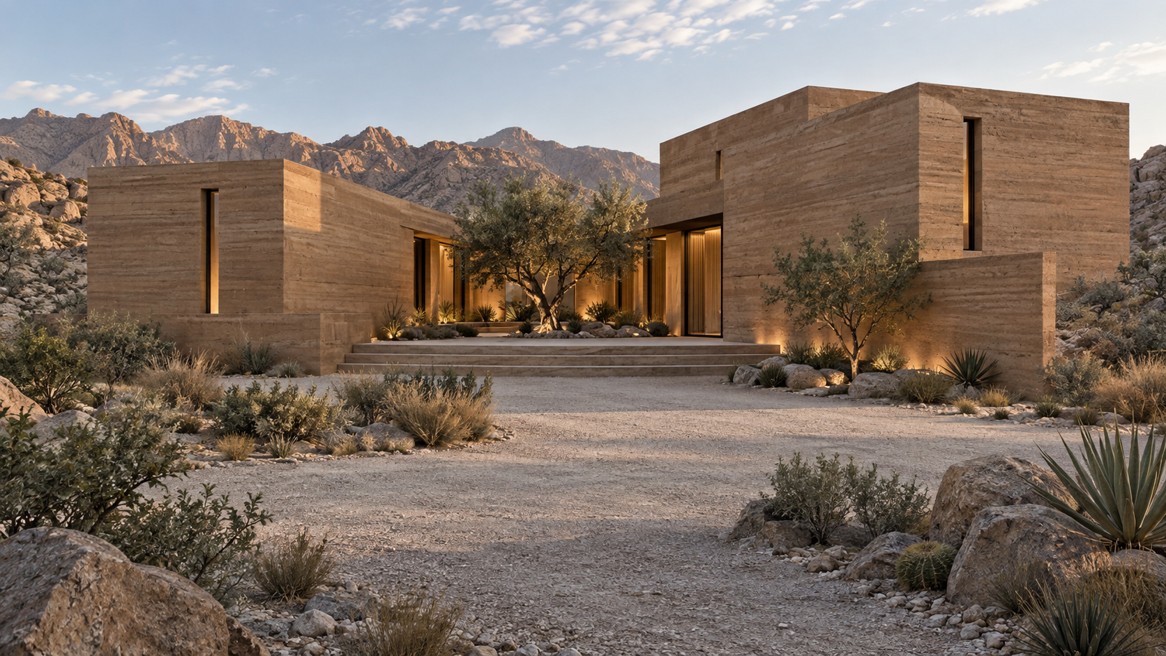 Desert Retreat — 건축 외관 콘셉트, 전체 공간