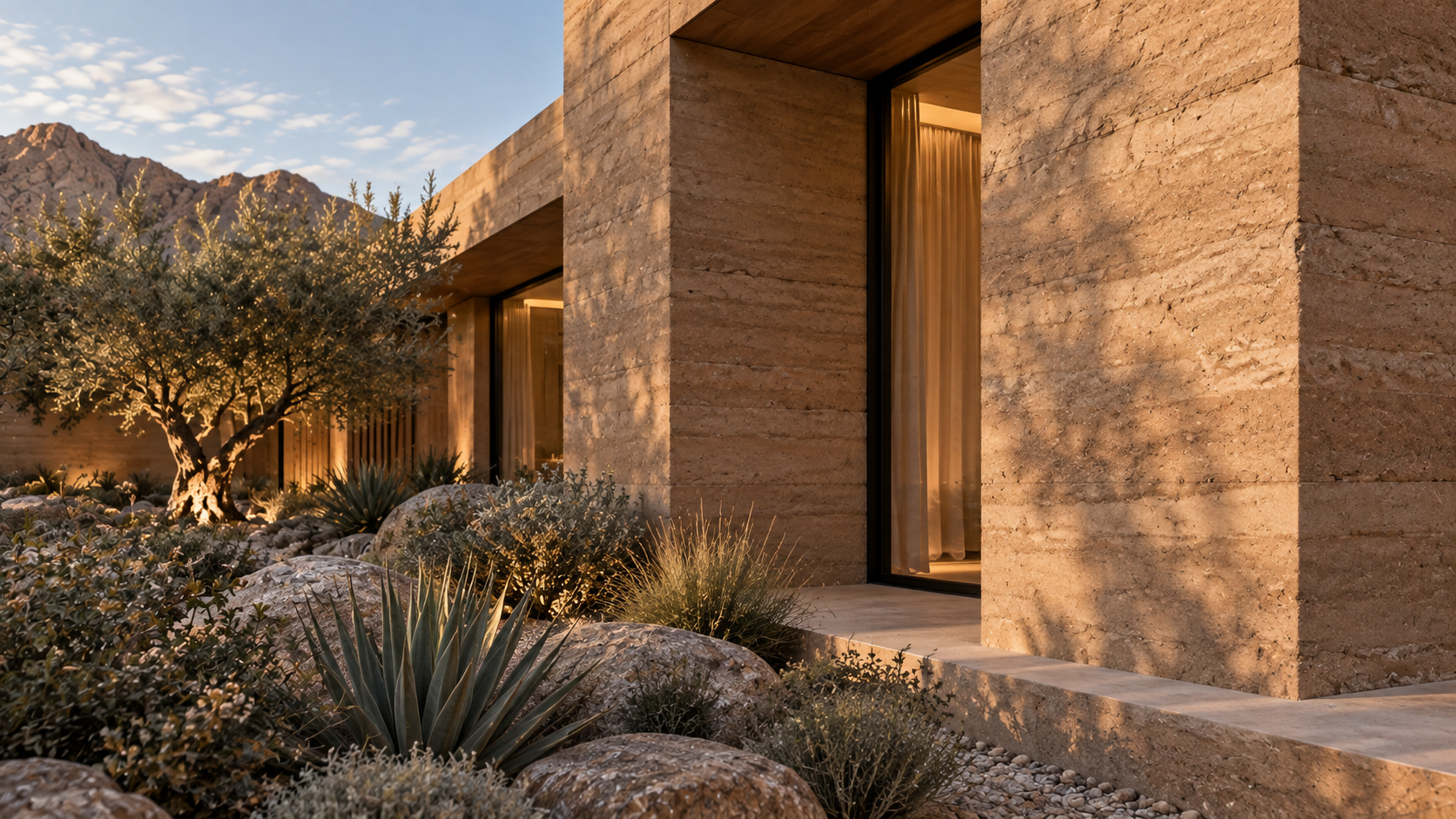 Desert Retreat — 건축 외관 콘셉트, 소재와 디테일