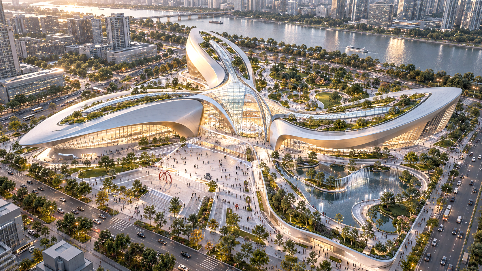 Alpine Pavilion — 건축 외관 콘셉트, 전체 공간
