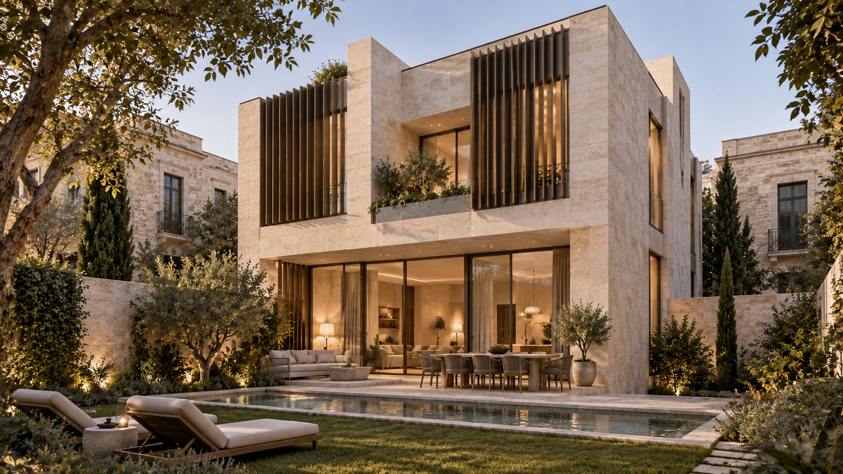 Urban Stone House — 건축 외관 콘셉트, 다른 시점
