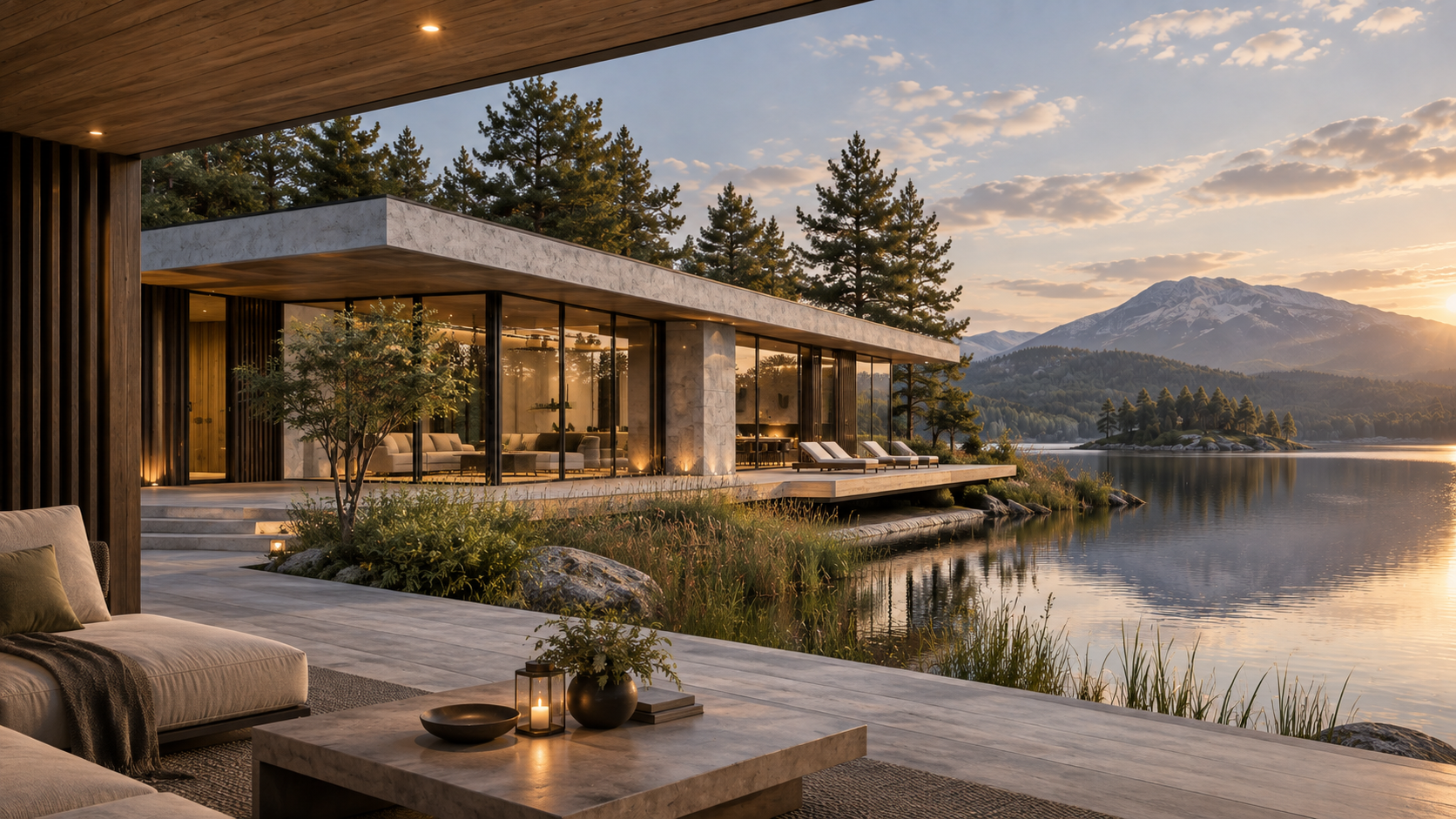 Lake Reflection Villa — 건축 외관 콘셉트, 공간의 분위기