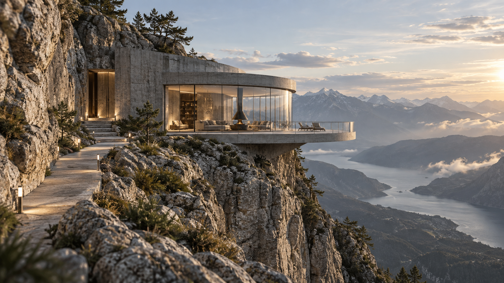 Cliff Observatory — 건축 외관 콘셉트, 전체 공간