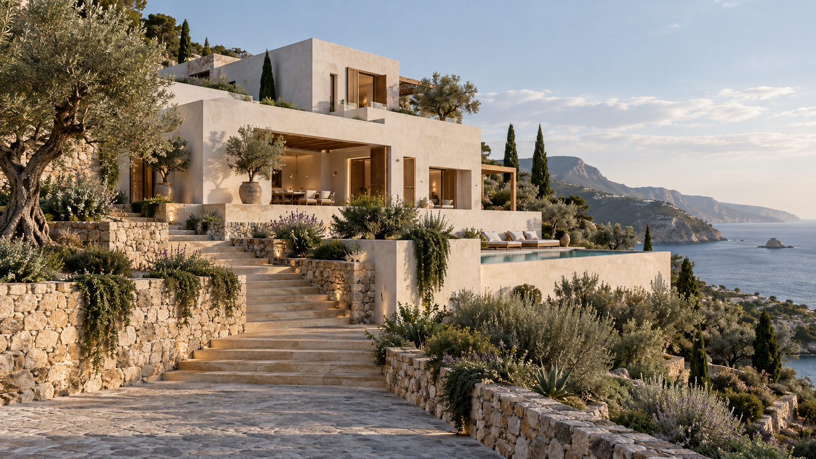 Mediterranean Terraces — 건축 외관 콘셉트, 전체 공간