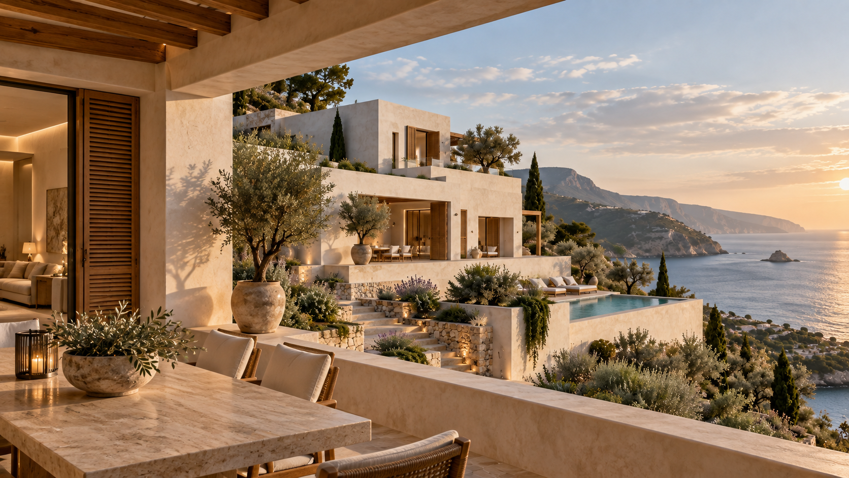 Mediterranean Terraces — 건축 외관 콘셉트, 공간의 분위기