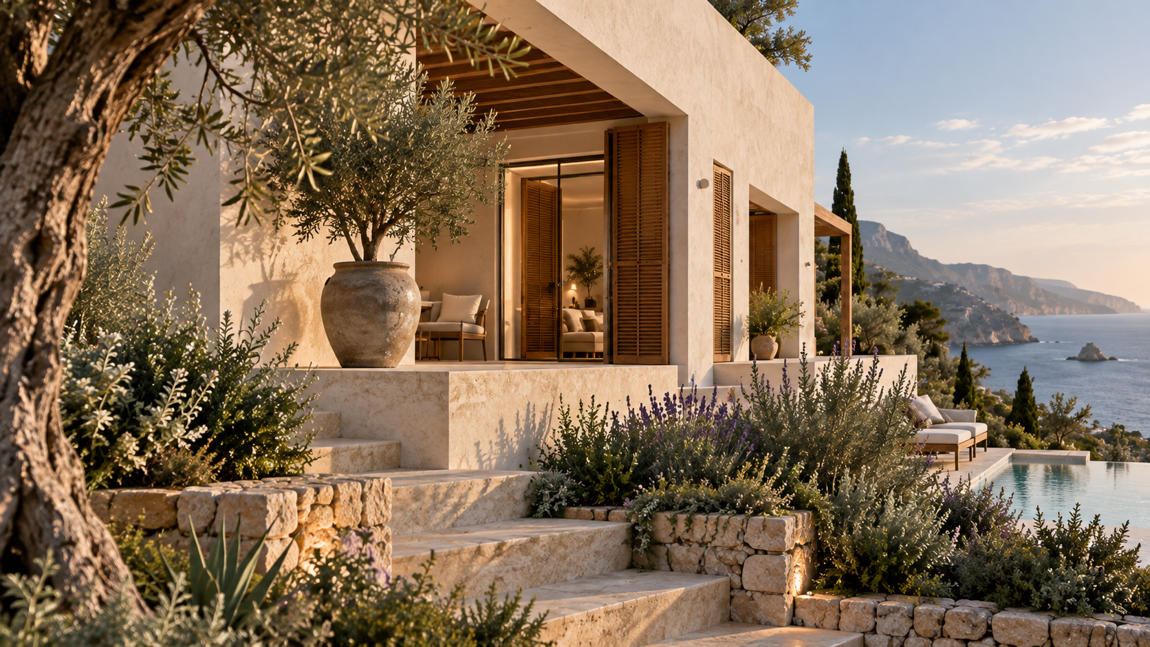 Mediterranean Terraces — 건축 외관 콘셉트, 소재와 디테일