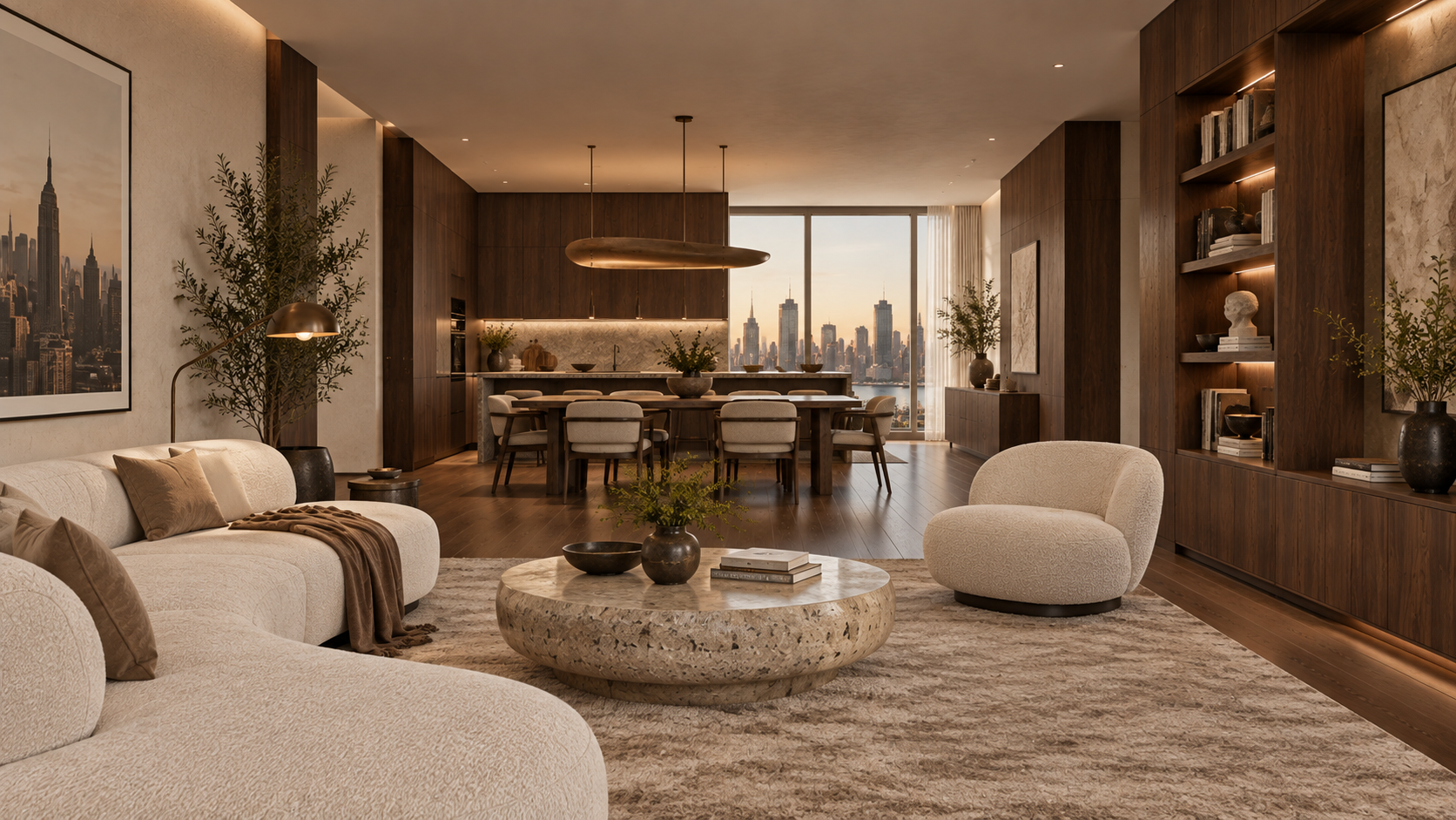 Walnut Atelier Apartment — 실내 공간 콘셉트, 다른 시점
