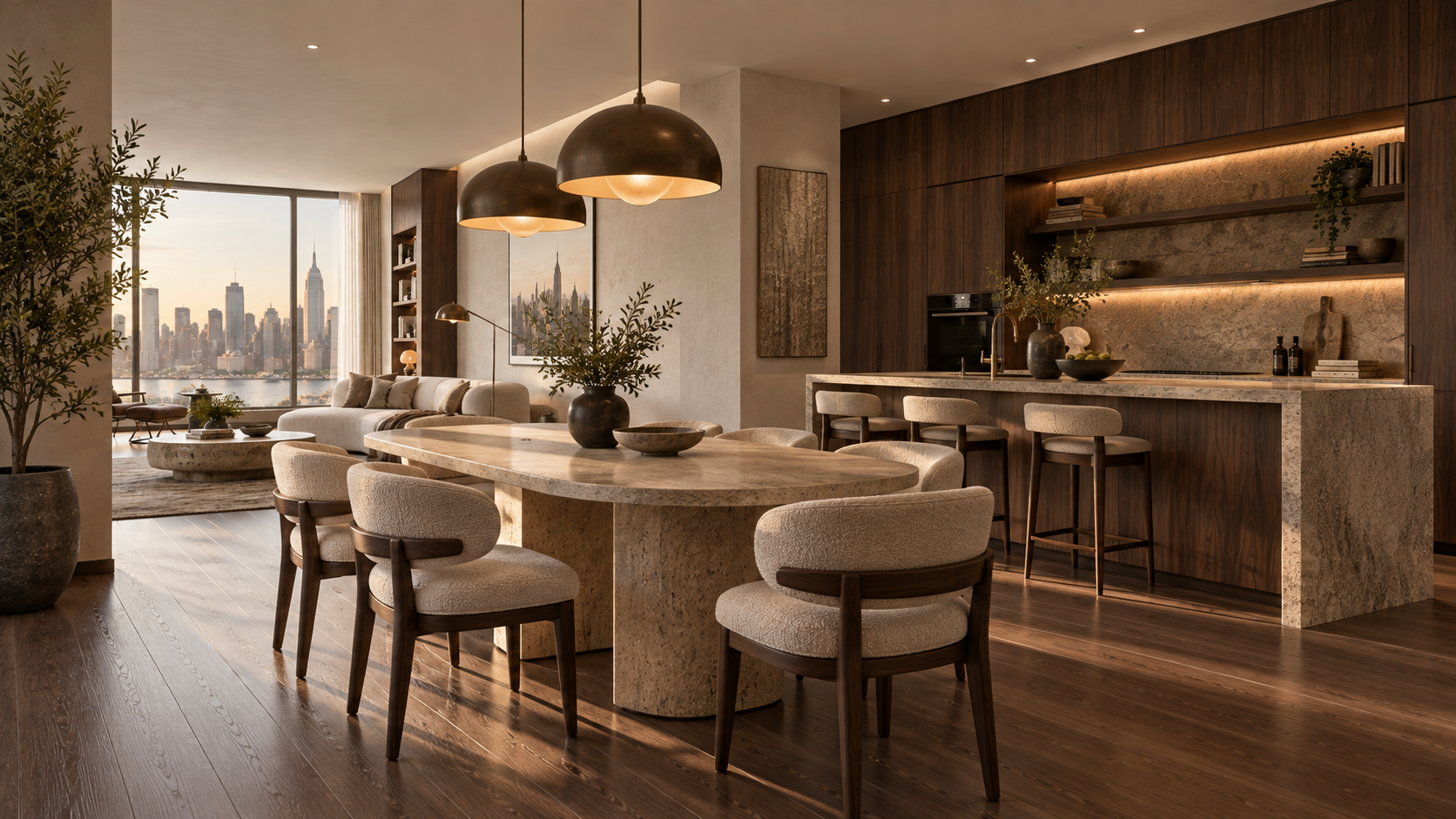 Walnut Atelier Apartment — 실내 공간 콘셉트, 공간의 연결