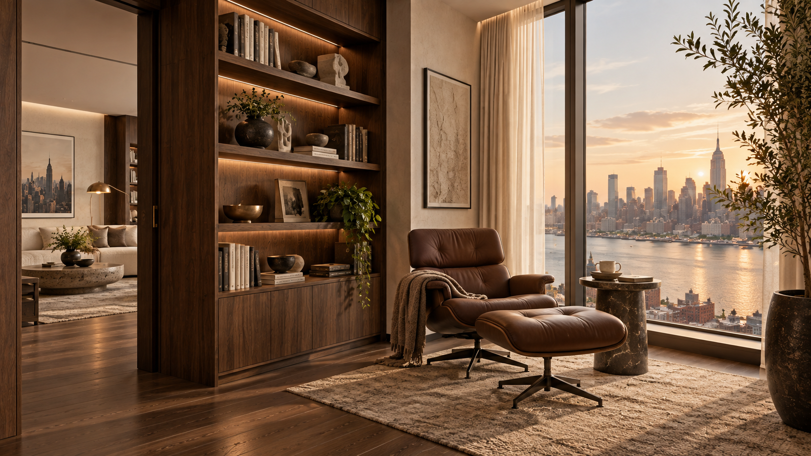 Walnut Atelier Apartment — 실내 공간 콘셉트, 공간의 분위기