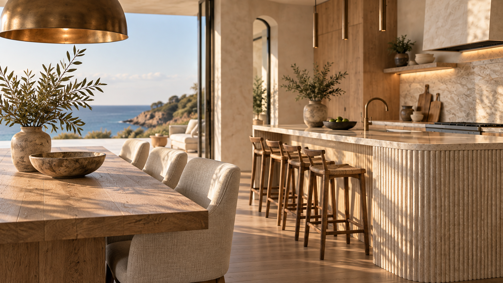 Coastal Dining House — 실내 공간 콘셉트, 소재와 디테일