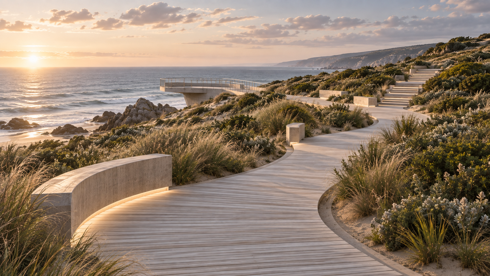 Dune Promenade — 조경 공간 콘셉트, 다른 시점