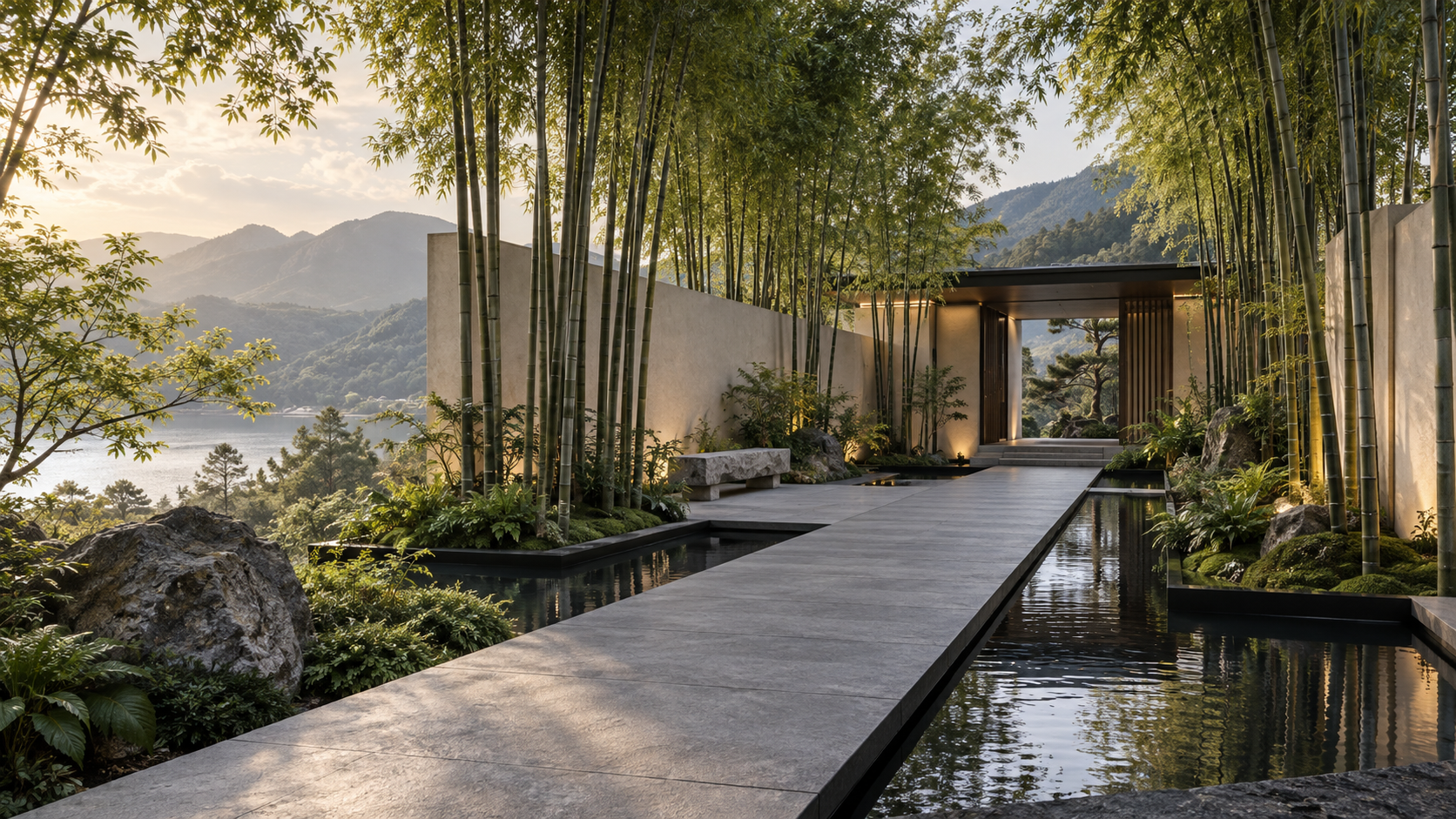 Bamboo Passage — 조경 공간 콘셉트, 전체 공간