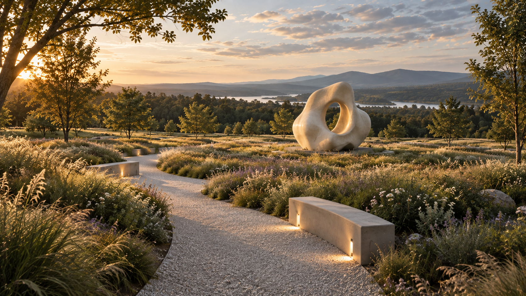 Sculpture Meadow — 조경 공간 콘셉트, 다른 시점