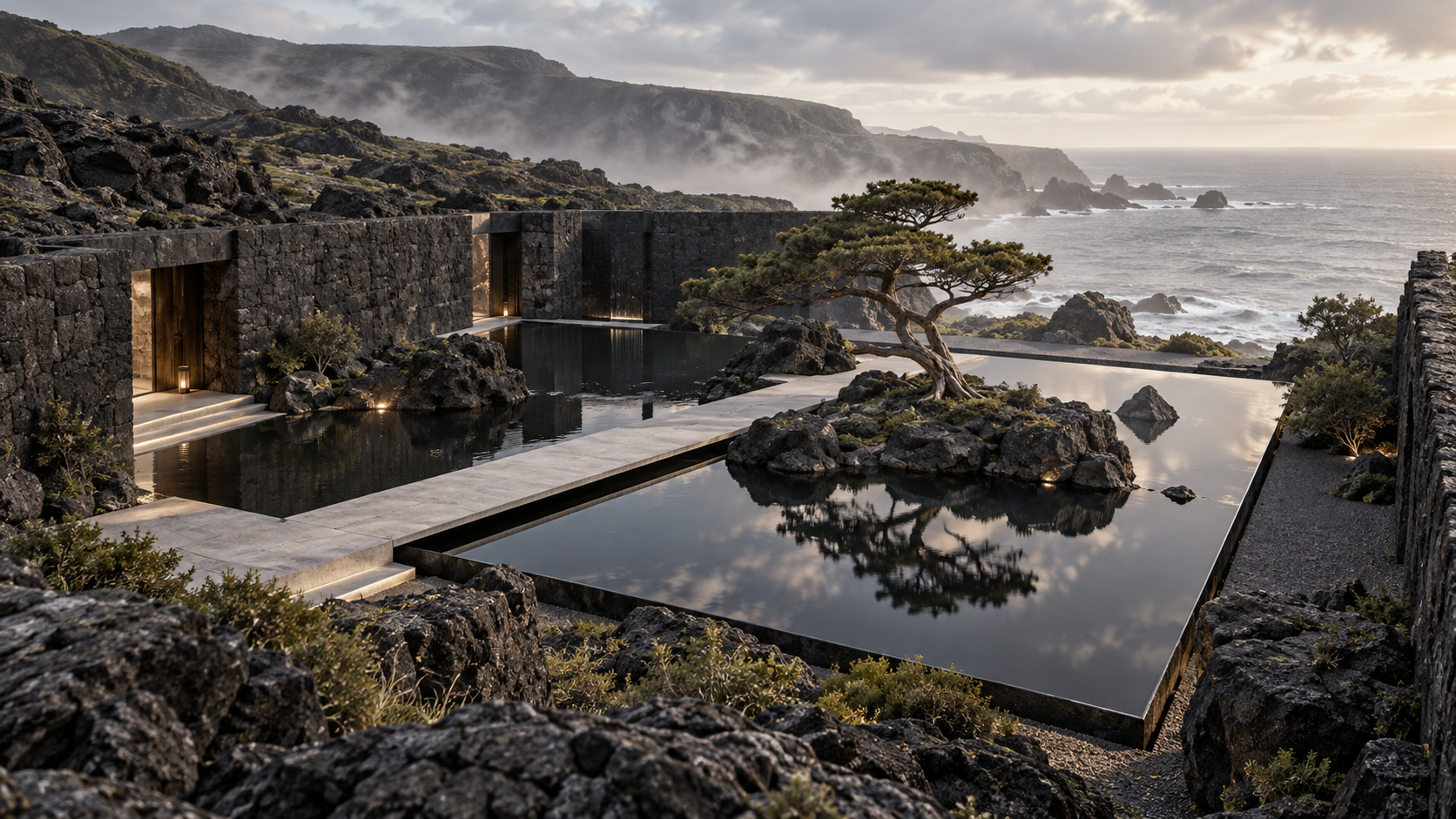 Basalt Water Court — 조경 공간 콘셉트, 전체 공간