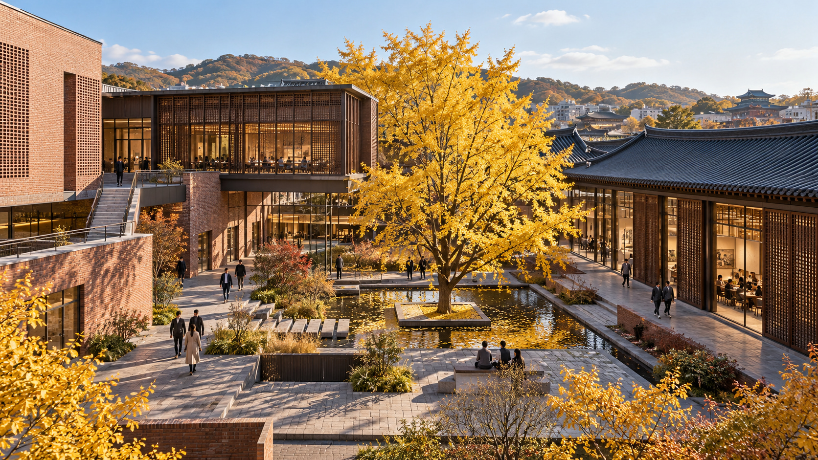 전북 전주 전주 복합문화공간, 전통의 문법을 현대적으로 번역하다 문화 시설 · 건축 투시도 제작 사례 전체 공간과 첫인상