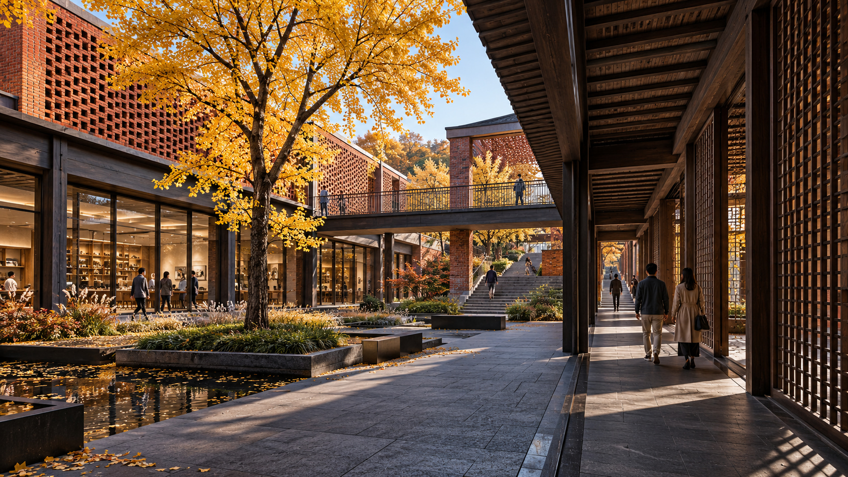 전북 전주 전주 복합문화공간, 전통의 문법을 현대적으로 번역하다 문화 시설 · 건축 투시도 제작 사례 동선과 공간의 연결